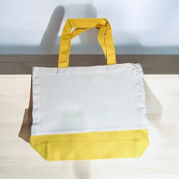 Large Canvas Tote Bag with Flower Girl Art | Hand Pressed | 17”x14” - Picture 4 of 4